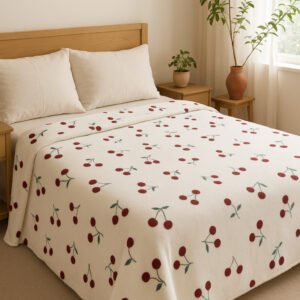 Manta Cereja Casal e Queen Habitat Macia Aconchegante Cobertor Decorativo