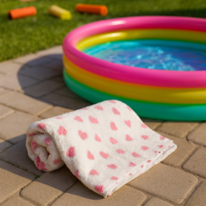 Toalha de Banho Döhler Prisma 100% Algodão 70x140cm – Estampa de Coração